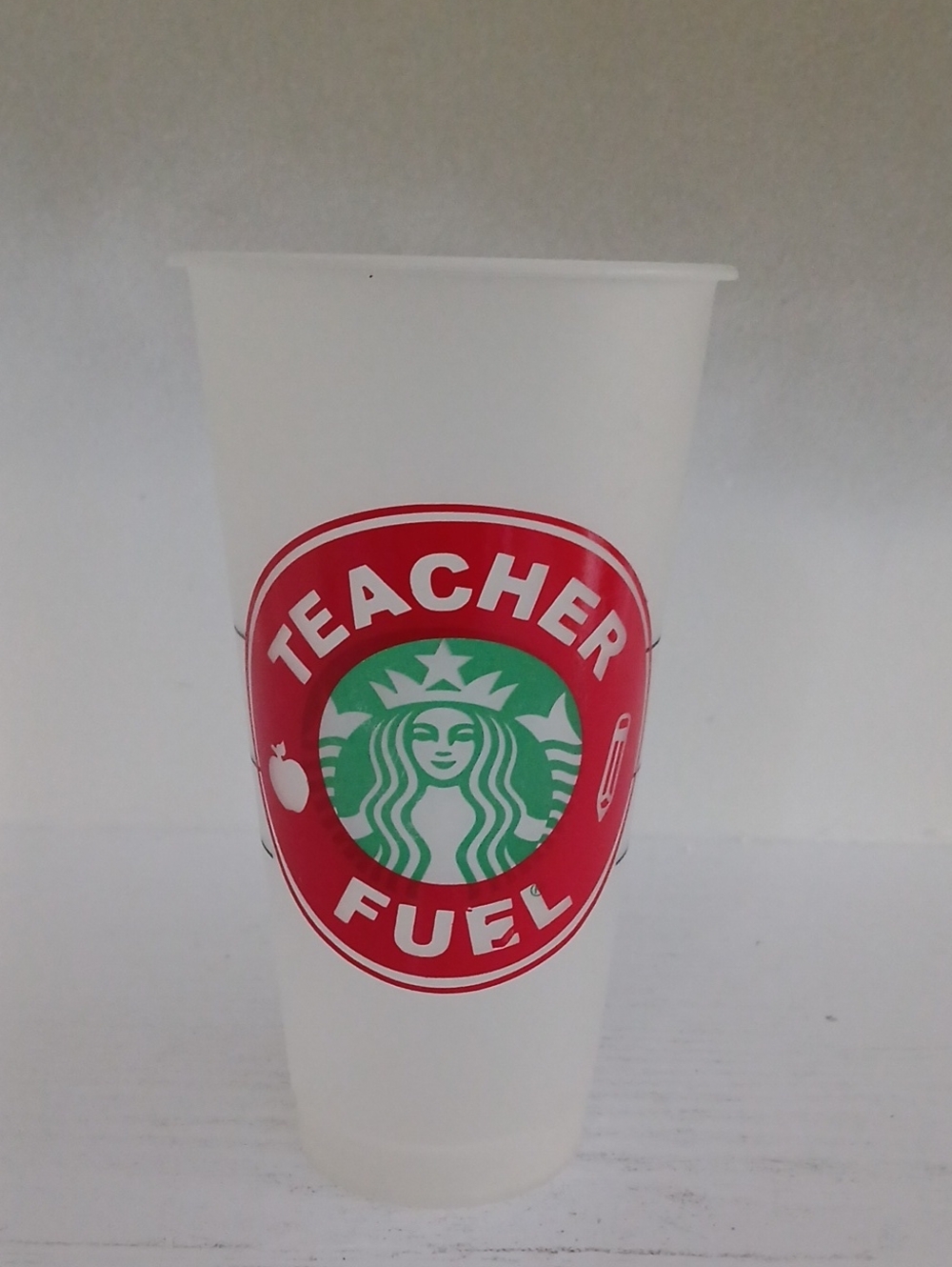 Starbucks Teacher Fuel Frosted Cup - Red & Green